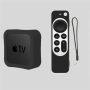 [1-Set] Case for 2021 Apple TV 4K TV Box & Apple TV Siri Remote (2nd Gen) - Apple TV 4K Box & Apple TV Siri Remote 2021- Waterproof Anti-Slip Shock-Proof Silicone Cover with Lanyard - Black - Image 4
