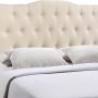 Modway Annabel Tufted Button Linen Fabric Upholstered King Headboard in Ivory - Image 5