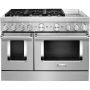 KitchenAid - 48 inch Wide 6 burner 6.3 cu. ft. Freestanding Double Oven Dual Fuel True Convection Range with Self-Cleaning - Stainless Steel - Image 1