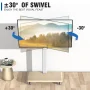 RTVR Modern Rolling TV Stand for 32 to 70 inch Screens, White Floor Portable TV Stand with Wooden Base - Image 2