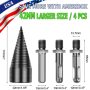 4x High Speed Twist Firewood Drill Bit Wood Splitter Screw Splitting Cone Driver - Image 1
