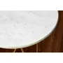 Round Accent Table With Gold Finish Wire Base And Natural Marble Top - Image 4