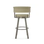 Rosco 26 in. Matt Light Grey Metal Beige Fabric Counter Stool - Image 4