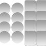 SALEX Replacement Metal Plates Set 16 Pack for Magnetic Car Phone Holders, Wall, Air Vent Mounts, Cases, Magnets. Kit of 8 Silver Round and 8 Rectangular Iron Discs without Holes. 3M Adhesive Backing. - Image 4