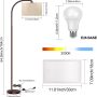 ROTTOGOON Floor Lamp for Living Room, Oil-Rubbed Bronze LED Standing Lamp with 2 Lamp Shades (Beige/White), Classic Tall Reading Pole Lamp with LED Bulb, Modern Adjustable Floor Lamp for Bedroom Study - Image 2