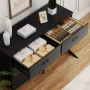 Richya 47.3'' Chest of Drawers, Dressers for Bedroom 6 Drawer, Steel Frame, Black Dresser - Image 3