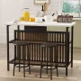 Recaceik Kitchen Island with Seating, Wooden Counter Height Table - Image 1