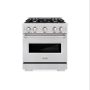 ZLINE - 30 in. Wide 4 Burner 4.2 cu. ft.  Classic Dual Fuel Freestanding Satin Steel Stainless Range with Convection Oven - Stainless Steel - Image 1