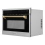 ZLINE - Autograph 24 in. 1.6 cu ft. Built-in Convection Microwave Oven and Champagne Bronze Helix Handle - Stainless Steel - Image 4