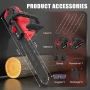 RELOIVE 16" Brushless Cordless Chainsaw, 42V 4000mAh with 3 Chains & Dual Chargers for Heavy-Duty Tree Cutting - Image 6