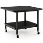 Under Desk Printer Stand with Storage Shelf and Lockable Wheels - Black - Image 3