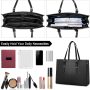 Laptop Bag for Women 15.6 Inch Crocodile Leather Tote Bag Water-resistant Work Briefcase Business Computer Shoulder Bag for Travel Teacher Nurse Professional Handbag,Black - Image 3