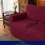Subrtex 3-Piece High Spandex Textured Grid Sofa Slipcover, Separate Cushion Cover(Wine, Loveseat) - Image 6