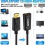 4K DisplayPort to HDMI Adapter Cable,Elecan 2K@60Hz 1080P Gold-Plated DP (Display Port) PC to HDMI Monitor Converter (Uni-Directional & Male to Female),Compatible for HP NVIDIA & More - Image 4