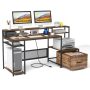 67 Inch Computer Desk with Monitor Stand & File Drawer - Image 4