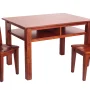 AFG Newton Wooden Kids Table and 2 Contoured Chairs Set, Mahogany - Image 1