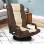 Foldable 360-Degree Swivel Gaming Floor Chair with Adjustable Backrest - Brown - Image 1