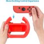 MoKo Steering Wheel Compatible with Switch/Switch OLED Model (2021), [2 Pack] Switch Steering Wheel Controller Handle Compatible with Switch Joy-con Mario Kart Game (Blue & Red) - Image 4
