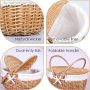 Wicker Picnic Basket with Lid and Handle 15" Sturdy Woven Body with Washable Lining for Easter,Mother's Day,Outdoor Camping,Not Dyed - Image 3
