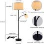 DLLT Living Room Standing Floor Lamps for Reading, Modern Tall Pole Lamp for Contemporary Home with Adjustable Side Light, Mid-Century Industrial Lighting with Drum Shade for Bedroom, Office, Metal - Image 5