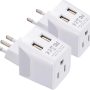 European, Egypt Travel Adapter Plug by Ceptics with Dual USB - Type C - Europe - Usa Input - Light Weight - Perfect for Cell Phones, Chargers, Cameras and More - 2 Pack - Image 5
