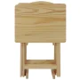 5 Piece TV Tray Table Set in Natural (4 Trays, 1 Stand) - Image 1