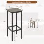 Set of 4 Gray Bar Stool Set 26 Inch Bar Chair with Metal Legs and Footrest - Image 5