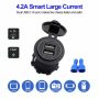 12V Car Cigarette Lighter Socket Dual 2.1A USB Port Charger Power Outlet LED USA - Image 2