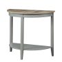 ACME Justino Half Moon Wooden Console Table with Bottom Shelf in Gray Oak - Image 6
