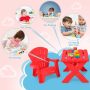 Red 3-Piece Plastic Children's Play Table Chair Set - Image 4