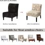 Eco-Ancheng Armless Chair Slipcover Washable Armless Chair Covers Removable Slipcover for Armless Chair Non-Slip Sofa Couch Covers Furniture Protector for Dining Living Room Armless Accent Chair - Image 6