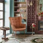 Alden Design Mid-Century Modern Faux Leather Wingback Accent Chair, Brown, Single - Image 3