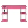 Pemberly Row Contemporary Wood Student Desk with Charging Station in Pink - Image 3