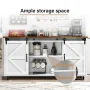 Catrimown Farmhouse Coffee Bar Cabinet, 58'' Kitchen Buffet Sideboard Storage Cabinet with Adjustable Shelves, White - Image 6