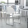 Flash Furniture HERCULES Series 880 lb. Capacity White Ultra-Compact Stack Chair with Silver Powder Coated Frame - Image 1