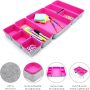 Welaxy desk drawer organizers tray for office suppliers entryway catchall key holder makeup crafts pens decluttering 8-piece back to school (hot pink) - Image 4