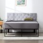 Rest Haven Eugene Diamond Tufted Upholstered Headboard, Queen, Gray - Image 6