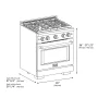 ZLINE - 30 in. Wide 4 Burner Autograph 4.2 cu. ft. Freestanding Paramount Dual Fuel DuoPro Range with Matte Black Accents - White Matte - Image 4