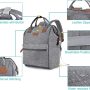 BRINCH Laptop Backpack 15.6 Inch Wide Open Computer Backpacks Laptop Bag College Rucksack Water Resistant Business Travel Backpack Casual Daypack with USB Charging Port for Women Men,Gray - Image 2