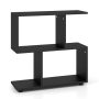 Black 24 Inch 3-Tier Geometric Bookshelf with Thick Foot Pads - Image 3
