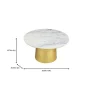 Cupertine 31 in. Gold/Marble Medium Round Marble Coffee Table with Hammered Base - Image 3