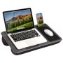 LapGear - Home Office Lap Desk (Fits up to 15.6" Laptop) - Gray Woodgrain - Image 1