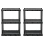 Gracious Living 3 Shelf Knect-A-Shelf Solid Light Duty Storage Unit 24 x 12 x 33", Black (2 Pack) - Image 1