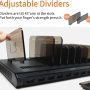 Alxum iPad Charging Station, 108W 10 Port Phone Docking Station & Organizer with Adjustable Dividers, Multi Devices USB Charger Dock for iPhone, Samsung Galaxy, Cell Phone, Apple, Tablet and More - Image 5