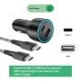 onn Dual USB-C and USB-A Port 32W Car Charger with 3ft Cable, Lightning-Fast Charging, Certified for Safety - Image 5