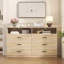 Winkalon 6 Drawers Dresser,Modern Storage Tower Dressers and Chests 2 Open Cubby,Large Organizer for Bedroom,Light Oak - Image 2