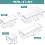 WOWBOX 25 PCS Clear Plastic Drawer Organizer Set, 4 Sizes Desk Drawer Divider Organizers and Storage Bins for Makeup, Jewelry, Gadgets for Kitchen, Bedroom, Bathroom, Office - Image 2