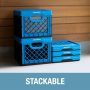 CleverMade - Collapsible Milk Crates, 25L Plastic Stackable Storage Bins CleverCrates Utility Folding Baskets, Pack of 3, Black - Image 5