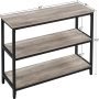 Yaheetech Entryway Table with Storage Shelves, 40 Inch Console Table with Metal Frame, Wood Behind Couch Sofa Table for Entryway, Living Room, Gray - Image 6