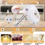 KOSBON Electric Hand Mixer Mixing Bowls Set, Upgrade 5-Speeds Mixers with Silver Nesting Stainless Steel Mixing Bowl, Measuring Cups and Spoons Whisk Blender - Baking Supplies for Cooking - Image 4